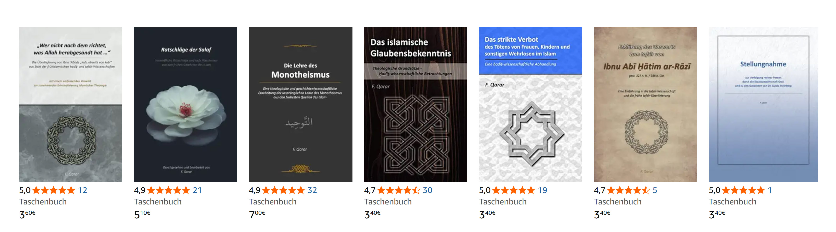 Übersicht der Publikationen auf Amazon